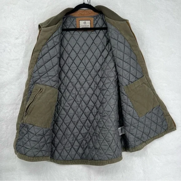 Legendary Whitetails mens cotton canvas hunting vest US XLT olive green lined - Picture 8 of 14